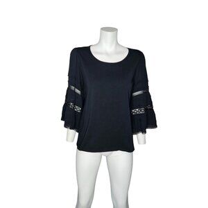 One September Southern Eyelet Bell Sleeve Top Women S Petite Witchy Boho